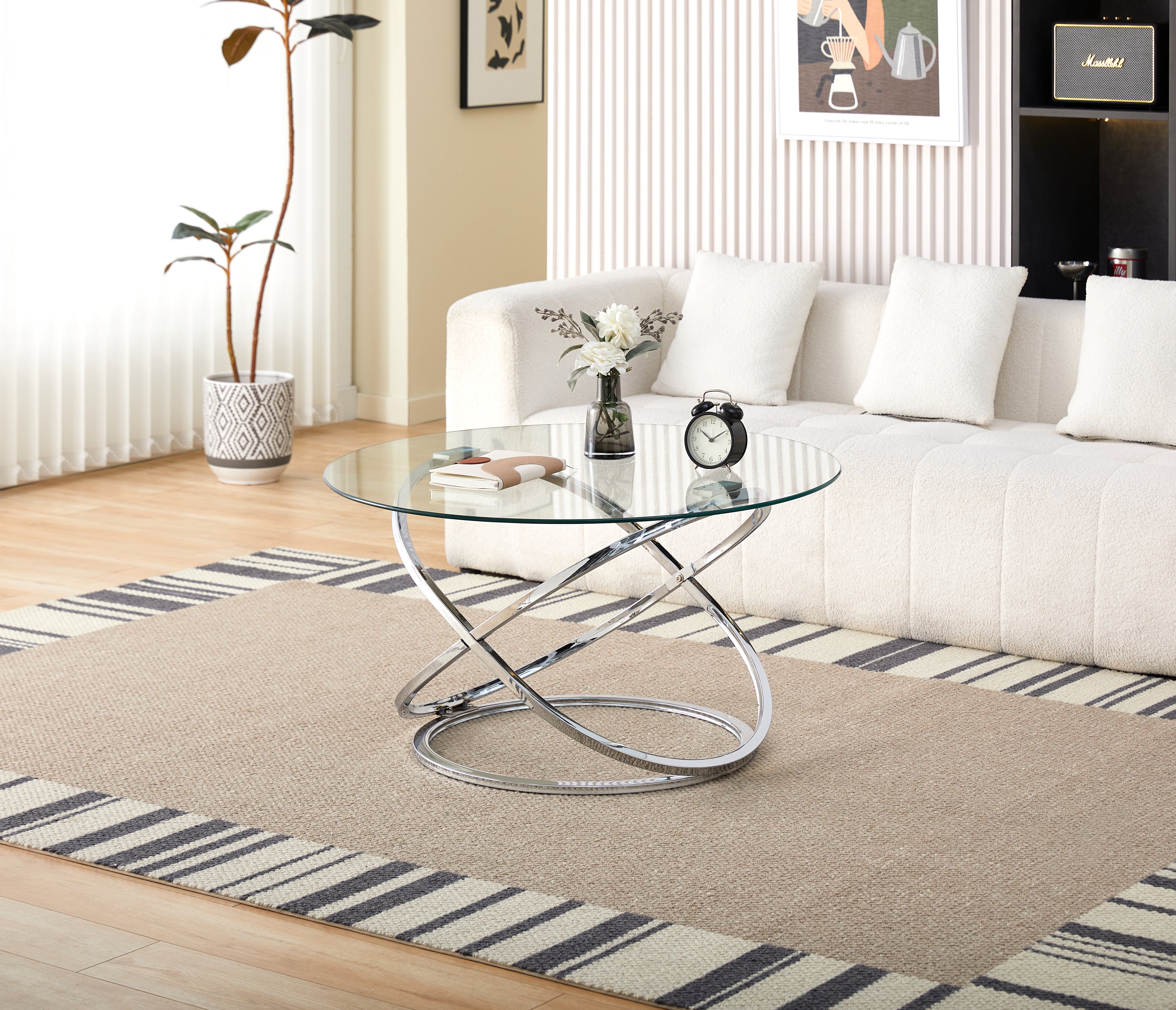 Tempered glass side table