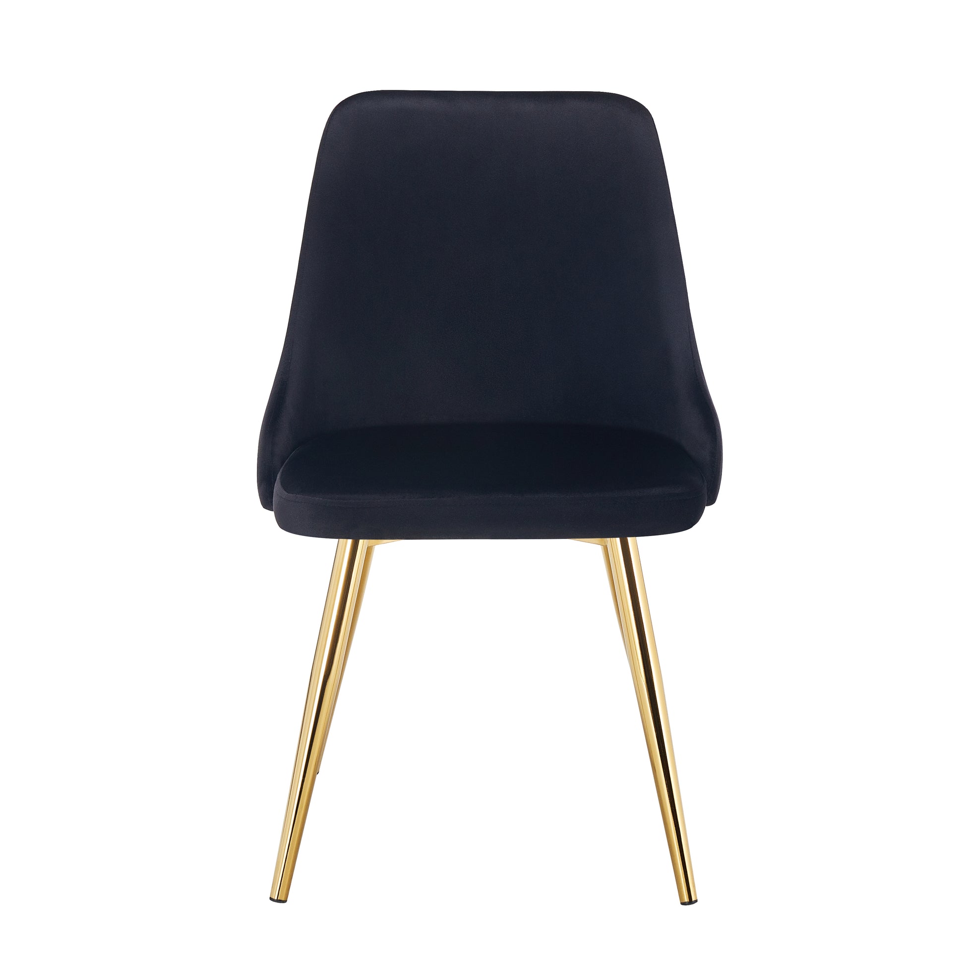 Set of 2 Modern Dining Chairs with Premium Black Fabric Upholstery