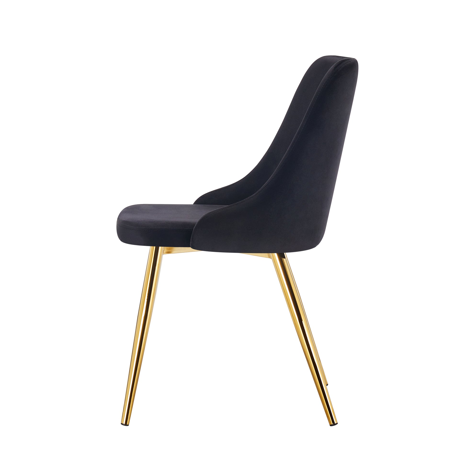 Set of 2 Modern Dining Chairs with Premium Black Fabric Upholstery