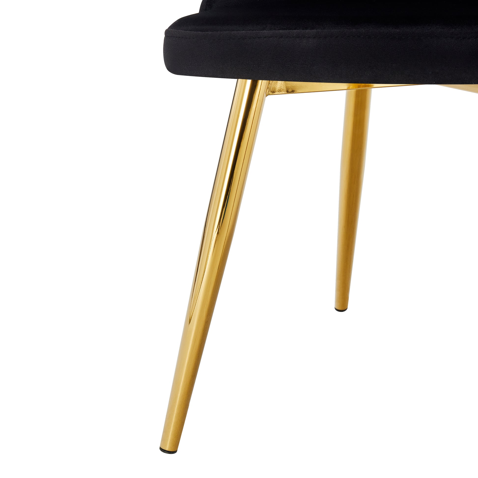 Set of 2 Modern Dining Chairs with Premium Black Fabric Upholstery