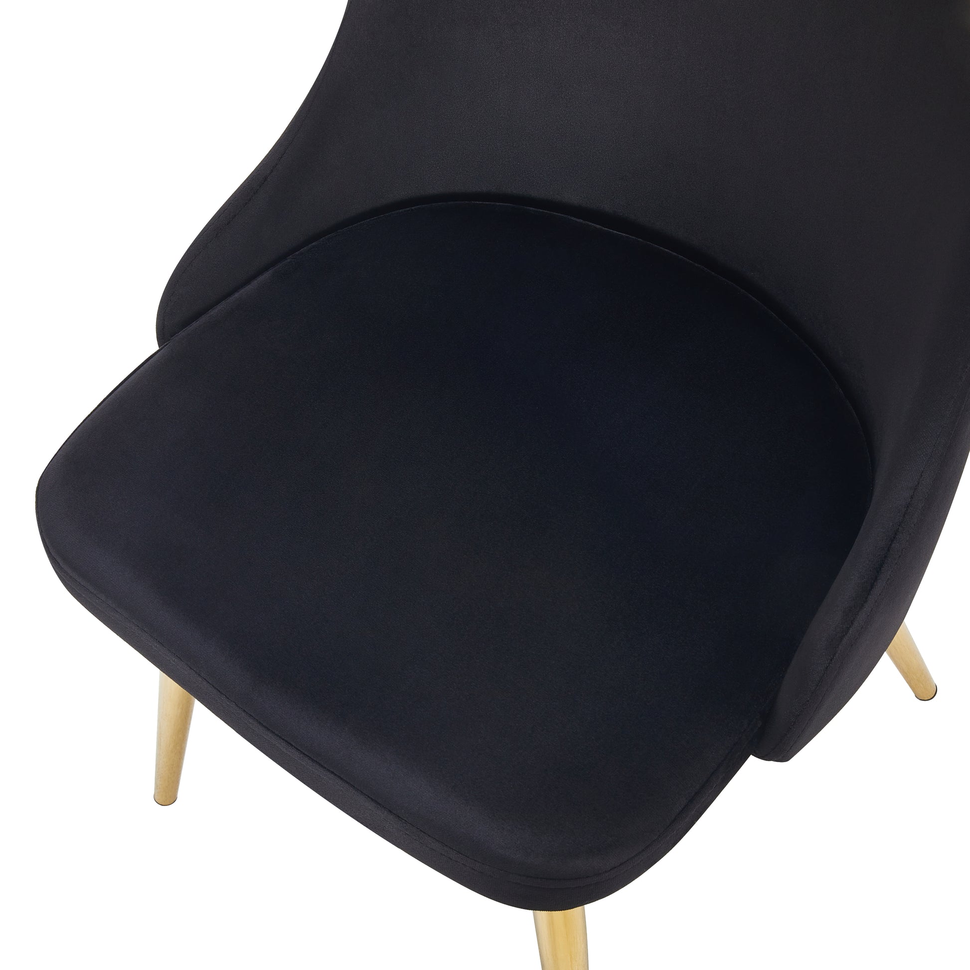 Set of 2 Modern Dining Chairs with Premium Black Fabric Upholstery