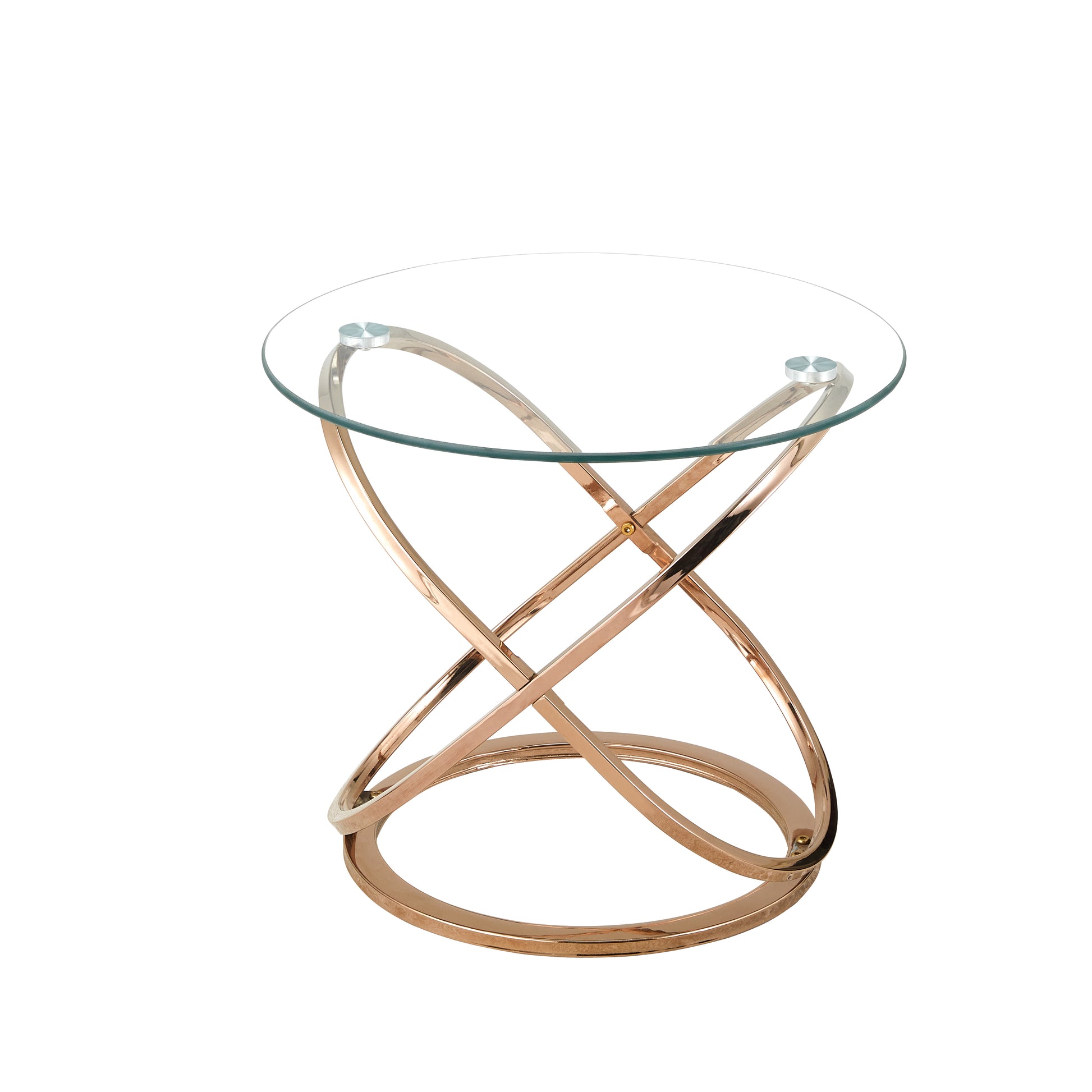 Modern Side Table with Tempered Glass
