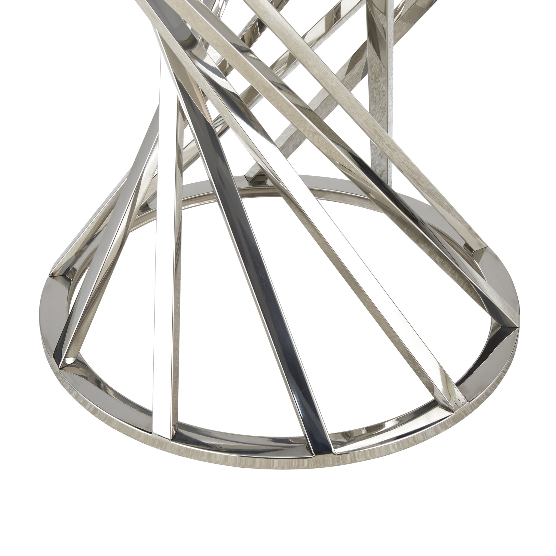 Modern Side Table with Blue Crystal Grey Tempered Glass