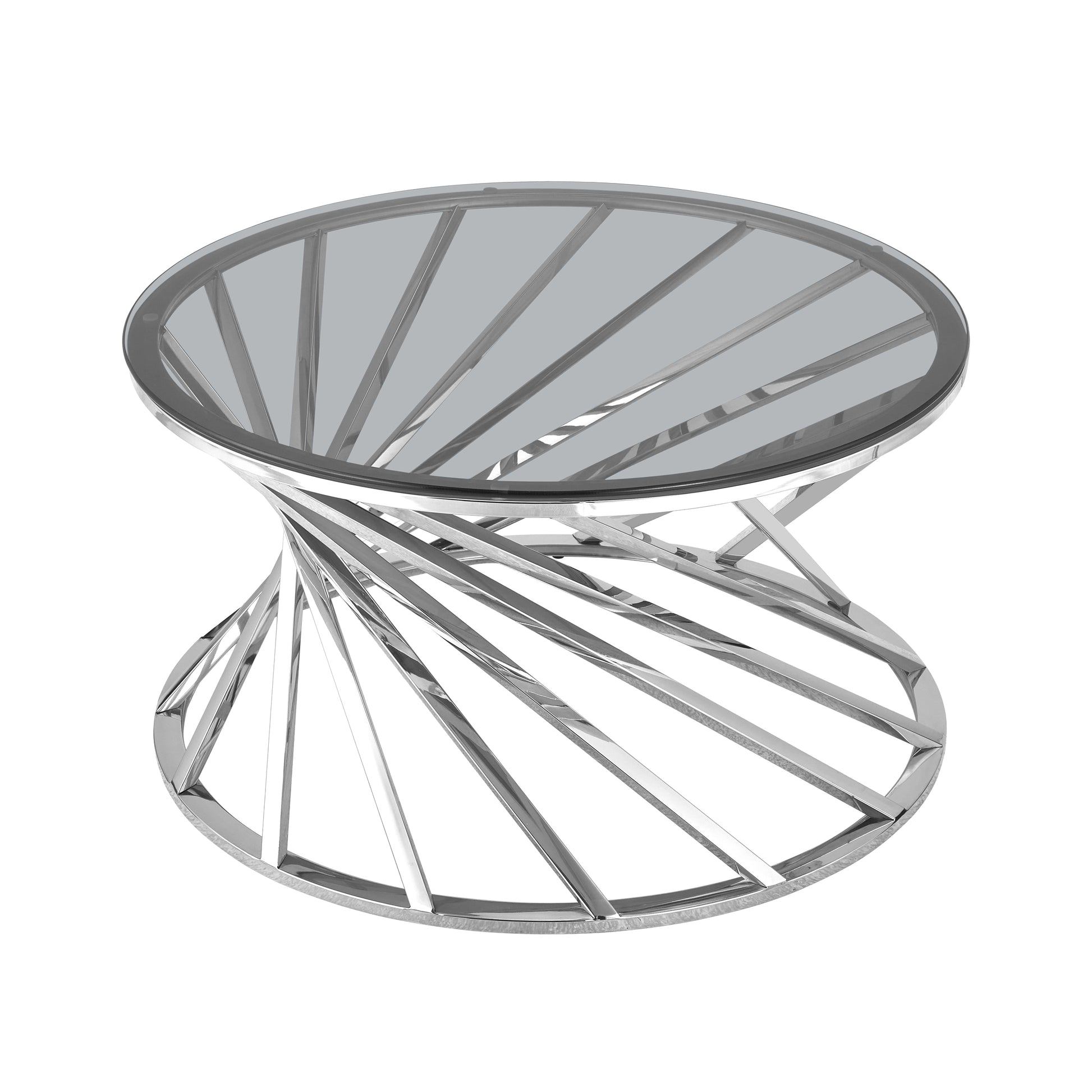 Modern Coffee Table with Blue Crystal Grey Tempered Glass