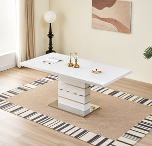 Modern MDF and Tempered Glass Dining Table