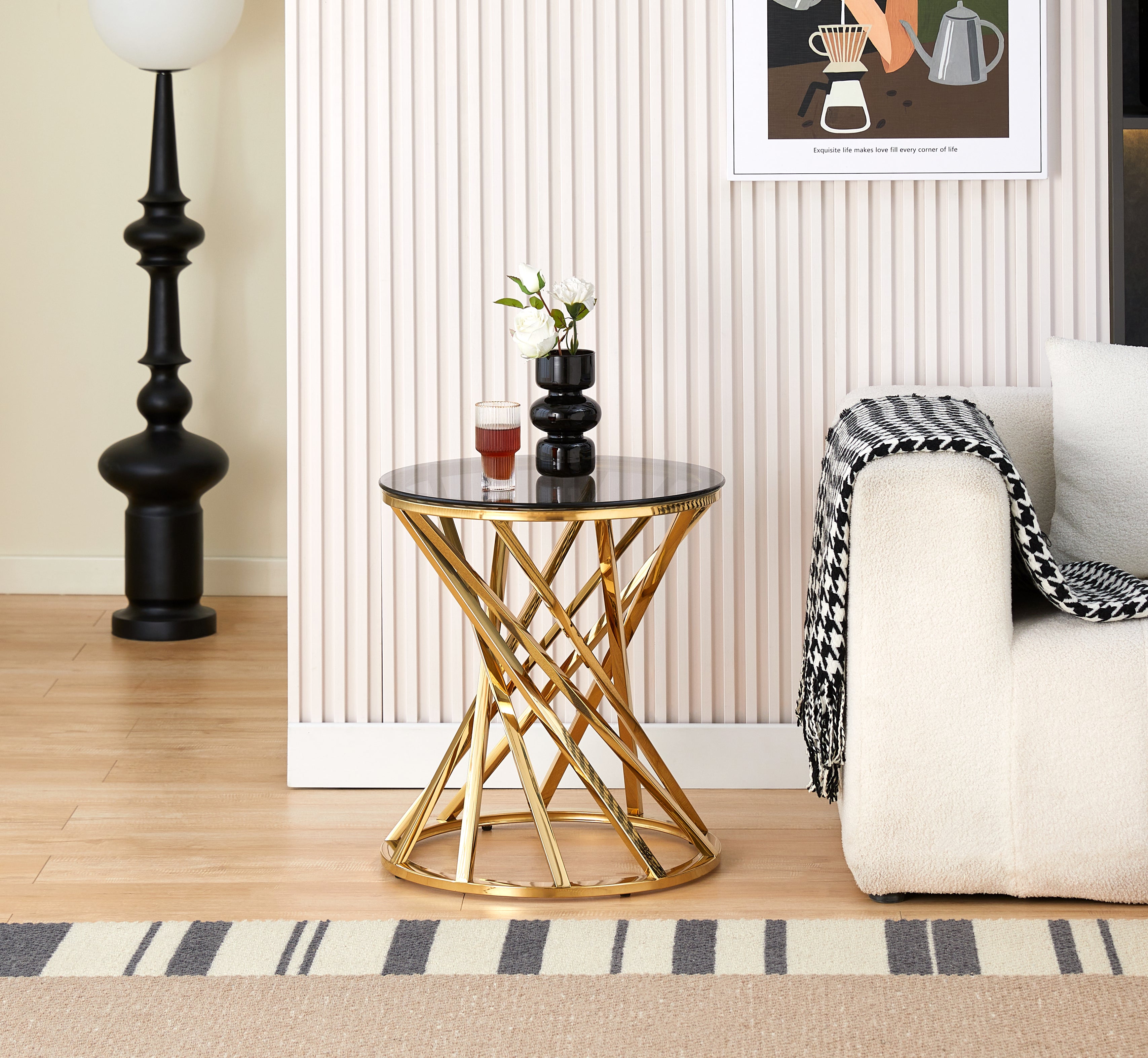 Tempered glass side table