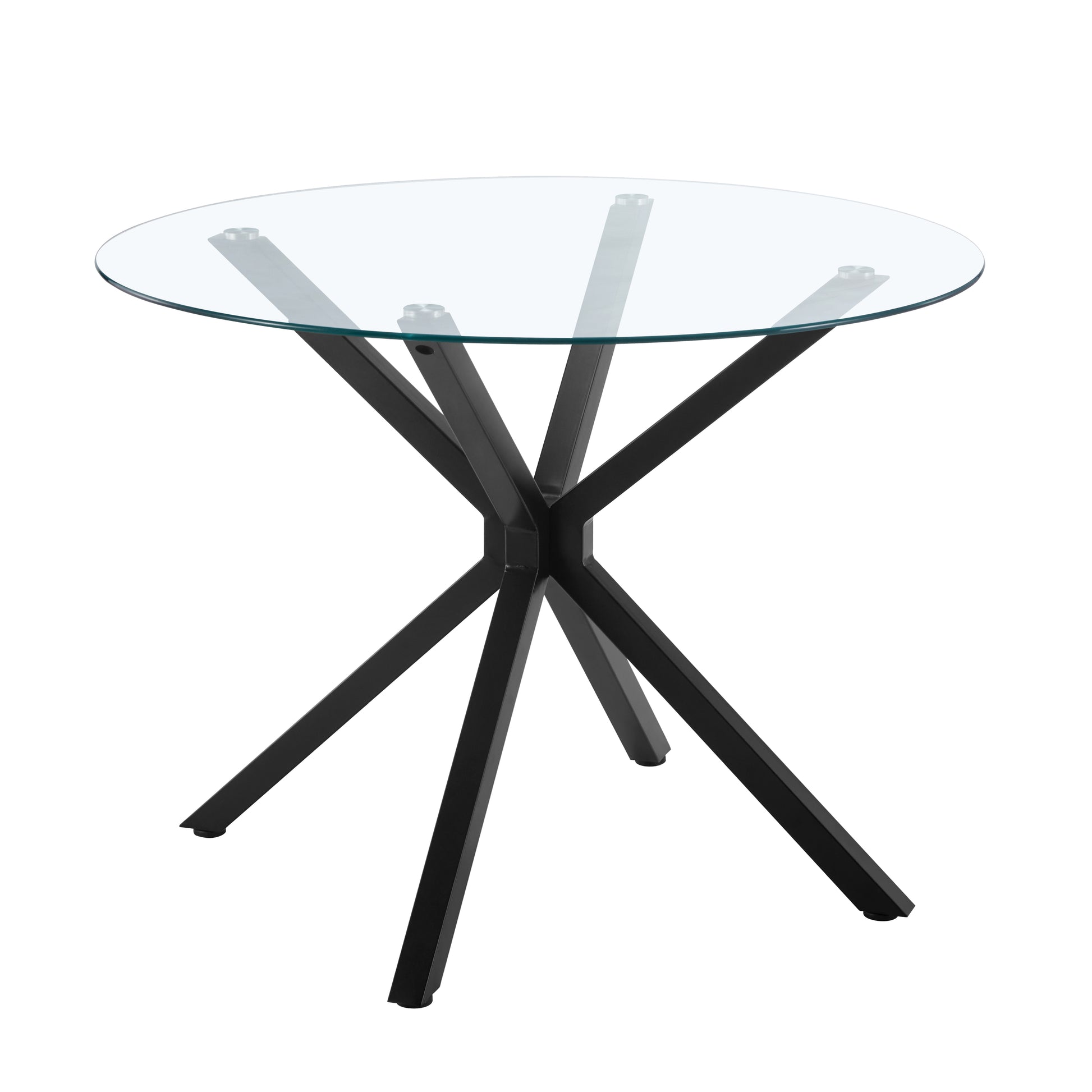 Modern Round Tempered Glass Dining Table