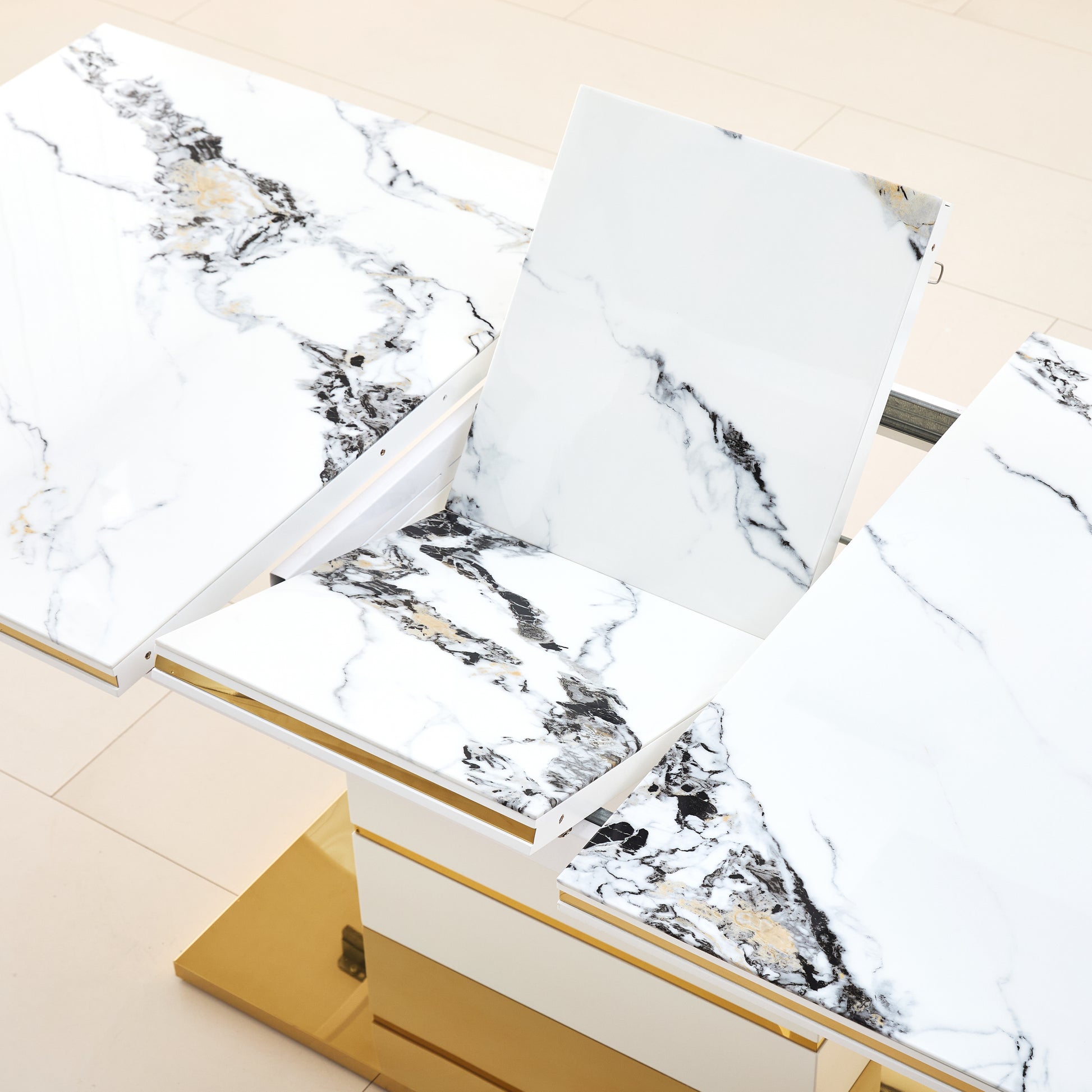 Glass Sticker, Resin & MDF dining table