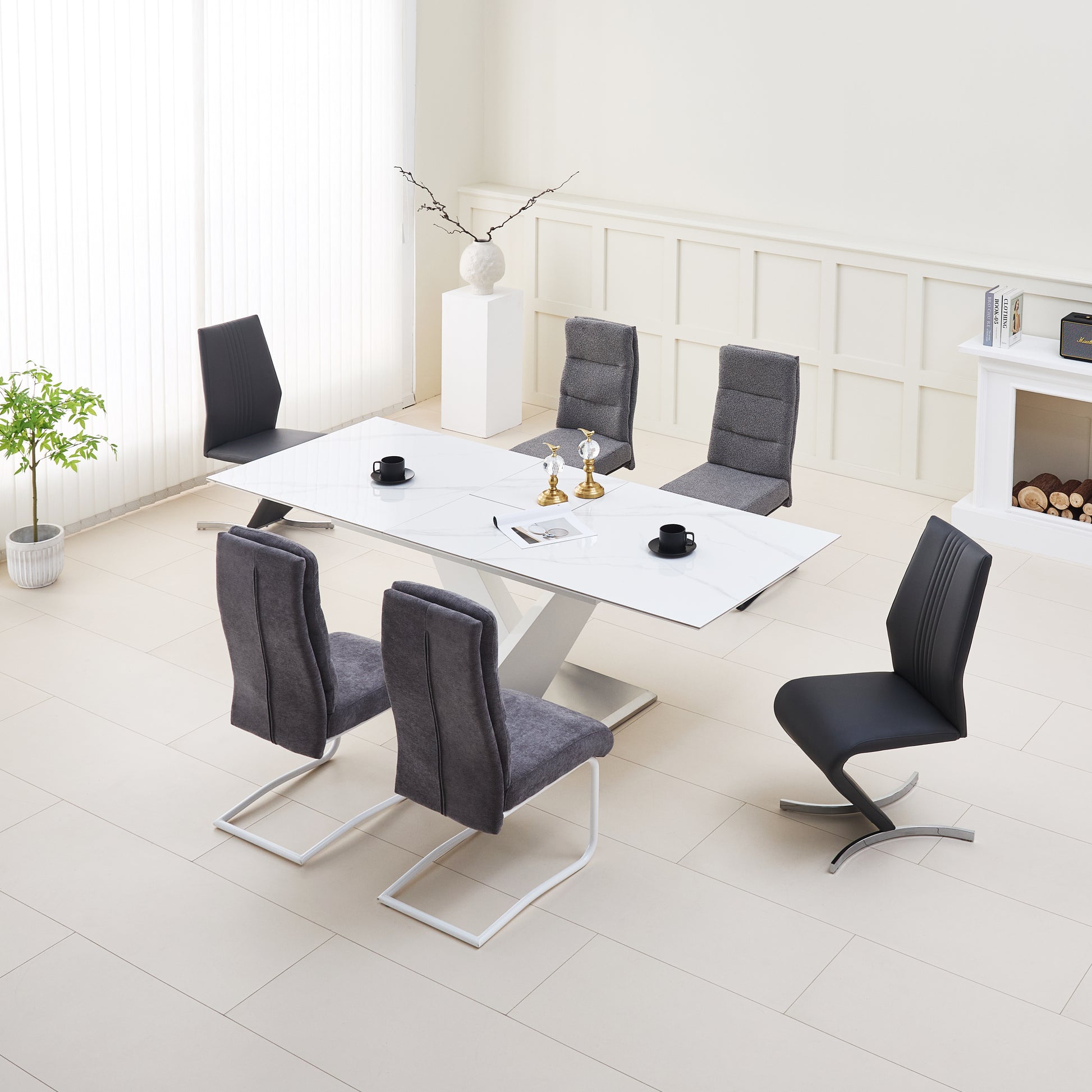 Modern MDF and Sintered Stone Dining Table